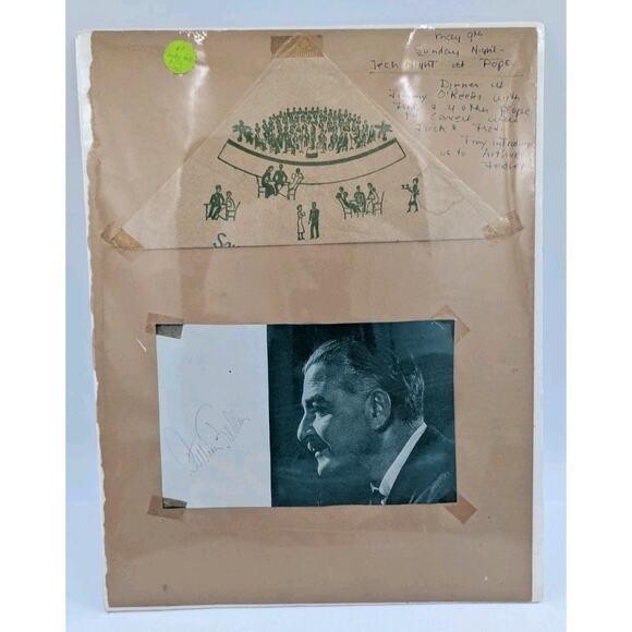 Vintage Signed Photo of Arthur Fiedler Boston Pops Conductor Napkin - Picture 1 of 8